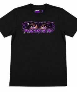 Lazy Otaku Eyes Wide Open Anime T-Shirt – Purple Manga Eyes Graphic Tee Anime Graphic Tee