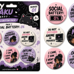 🎮 Pin Back Button Pack 1 — Social Battery: 0%